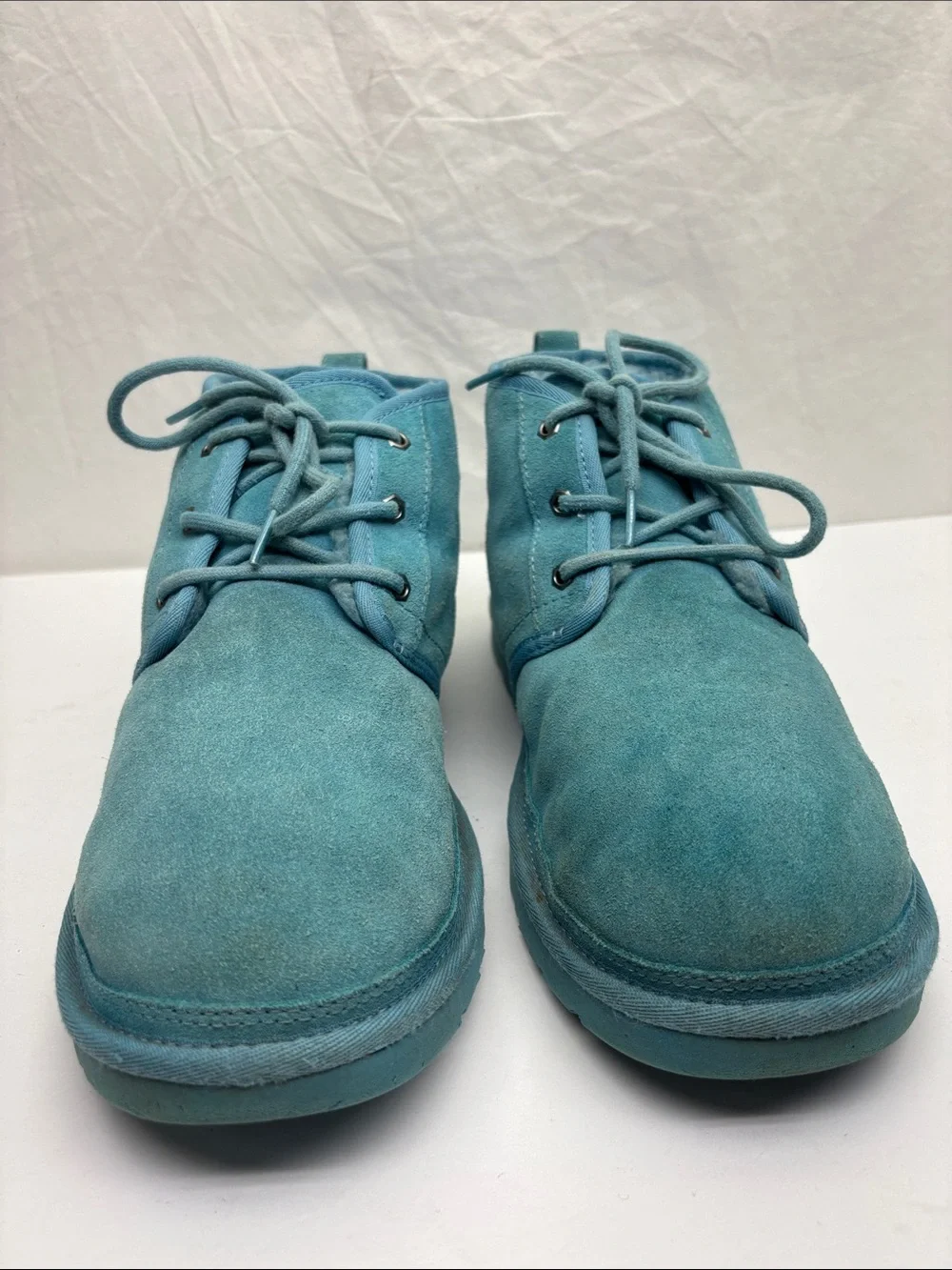 Ugg Men's Suede Casual Lace-Up Shoes in Teal, SZ 12, box 41